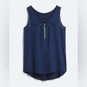 Fortune and Ivy Navy Sleeveless Half Zip